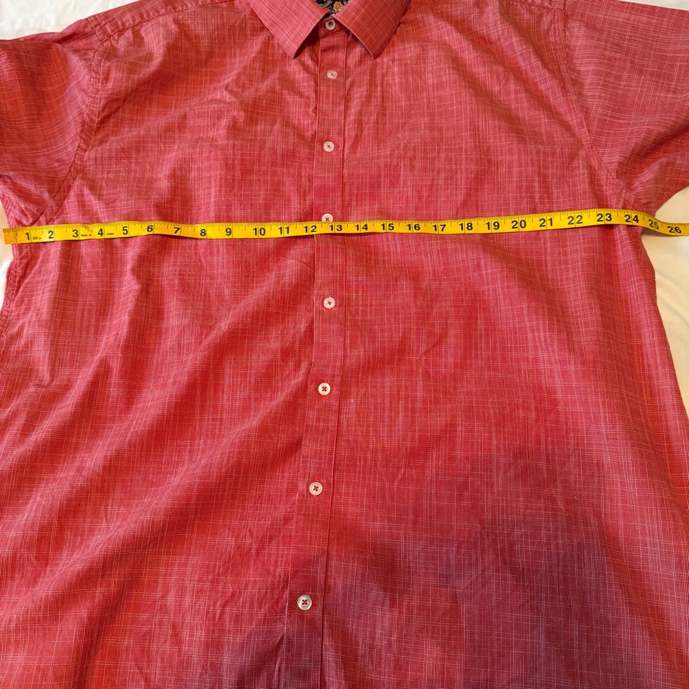Men’s Soul Of London Orange Short Sleeve Button Down Shirt Sixes XLT Floral - Picture 6 of 7